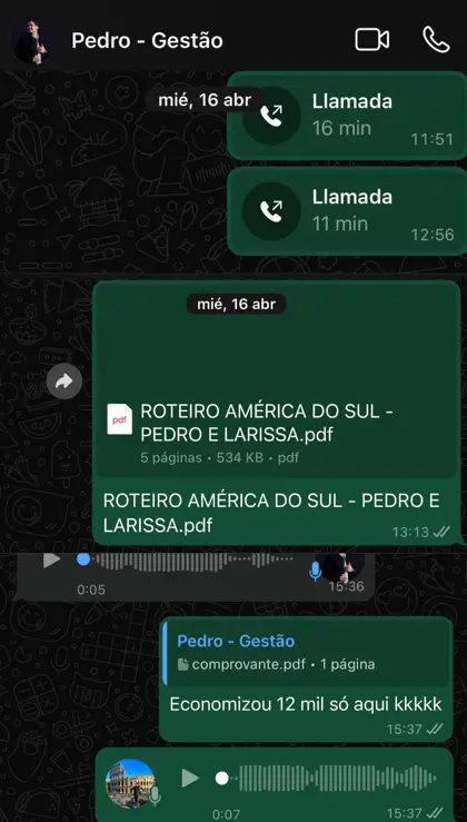 Roteiro América do Sul